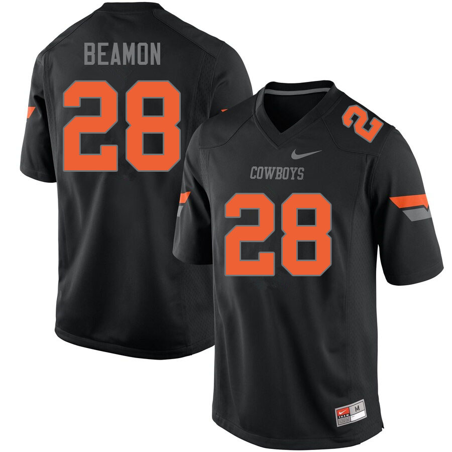 Men #28 De'kelvion Beamon Oklahoma State Cowboys College Football Jerseys Sale-Black
